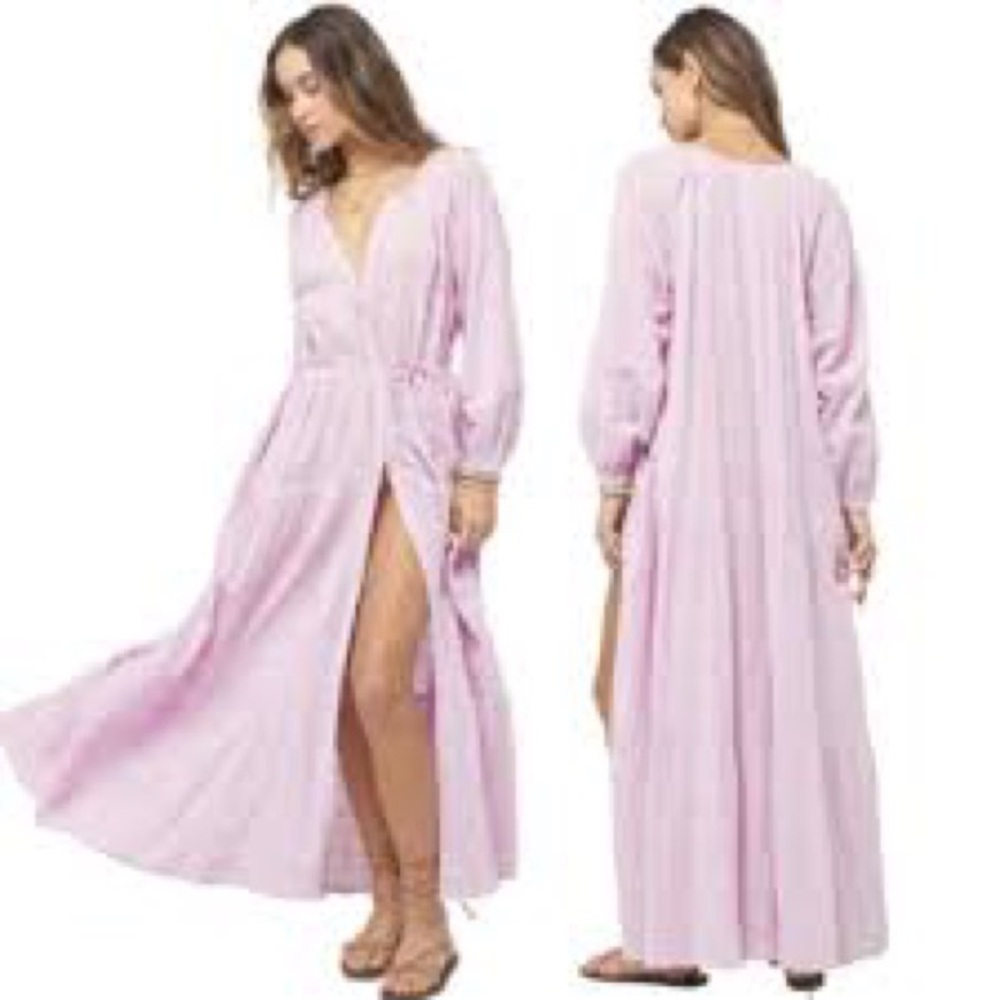 NWOT L*Space Napali button down maxi Dress in a light purple size XS-M